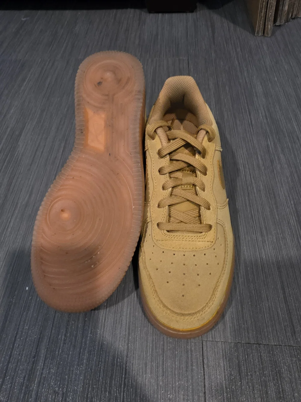 Nike Kids Suede Sneakers in Wheat/Tan